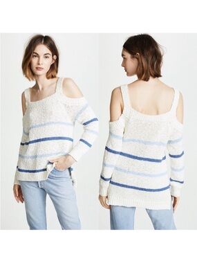 NWT Cupcakes & Cashmere Striped Sweater With Cutouts